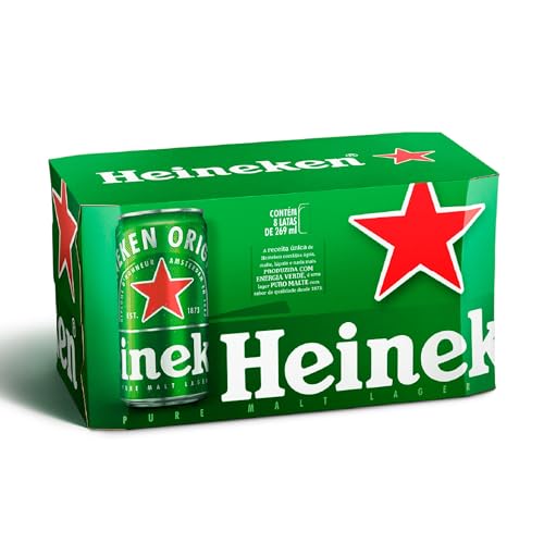 Cerveja Heineken Puro Malte Pilsen Lager Lata 269ml Pack 8 Unidades